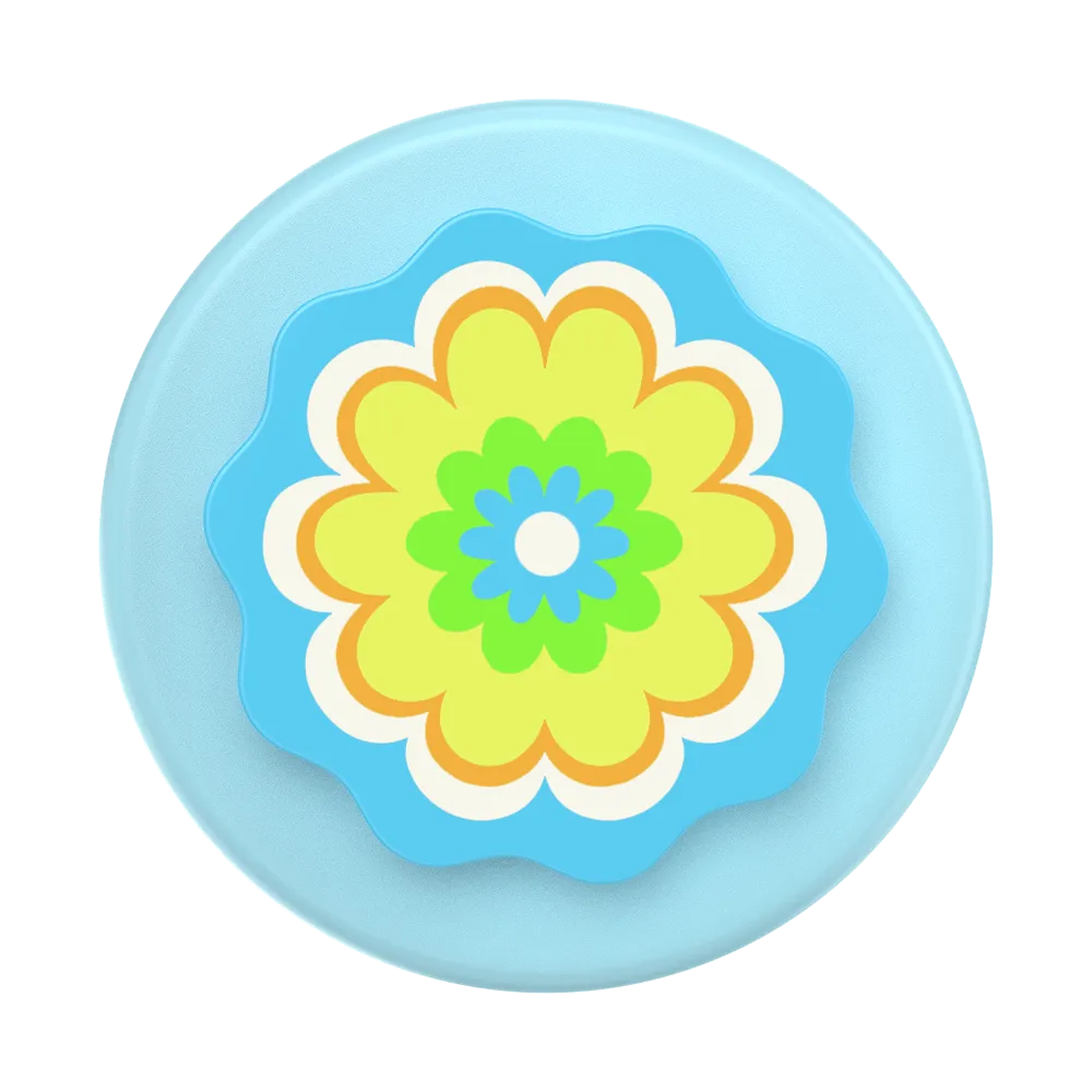 Molded Flower Kaleidoscope Blue — MagSafe PopGrip