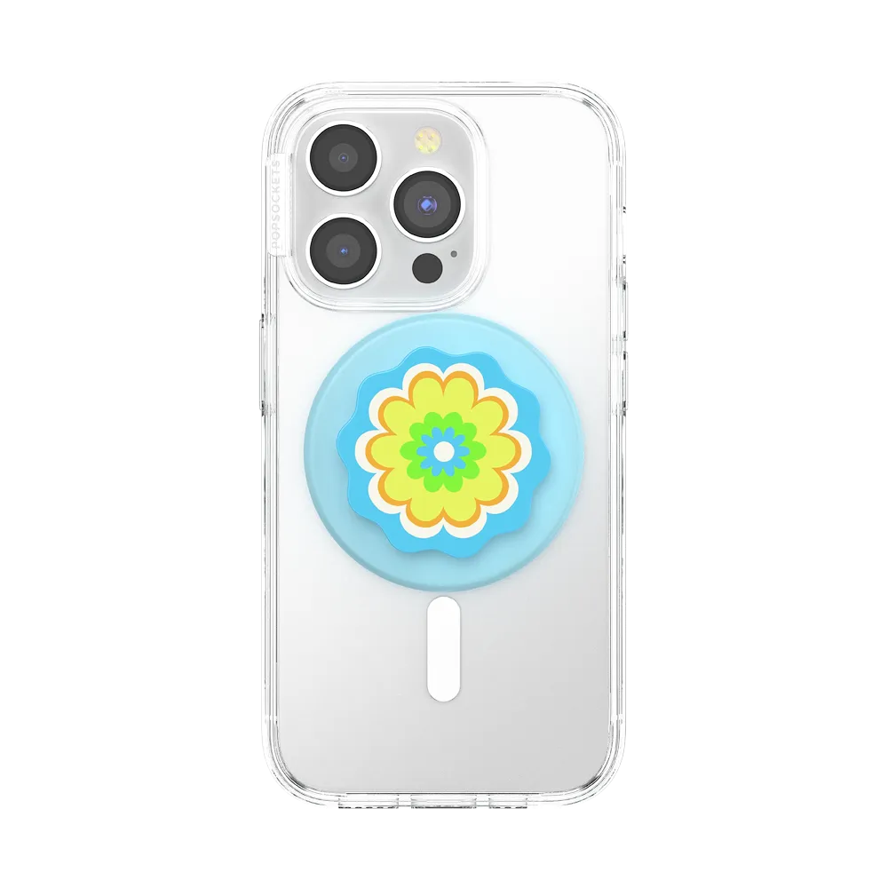 Molded Flower Kaleidoscope Blue — MagSafe PopGrip