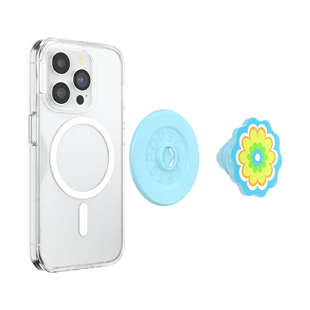 Molded Flower Kaleidoscope Blue — MagSafe PopGrip