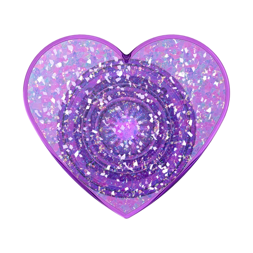 Iridescent Confetti Dreamy Heart — Adhesive PopGrip