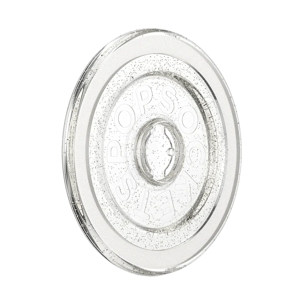 Clear Glitter Silver — MagSafe Round Base