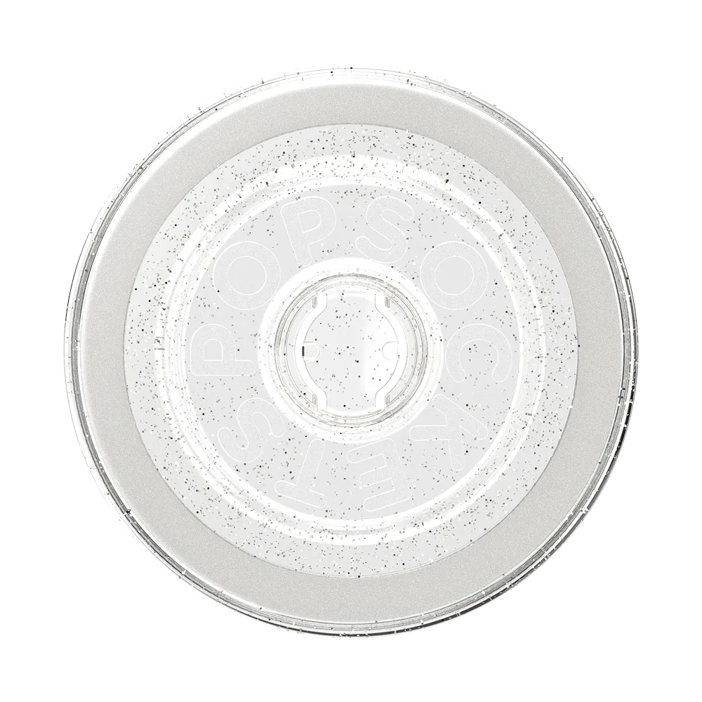 Clear Glitter Silver — MagSafe Round Base
