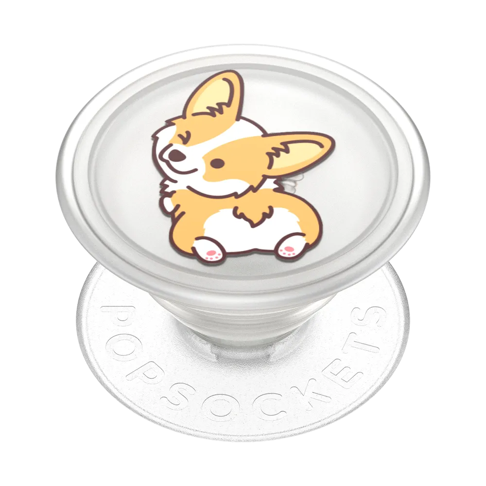 PlantCore Translucent Cheeky Corgi — Adhesive PopGrip
