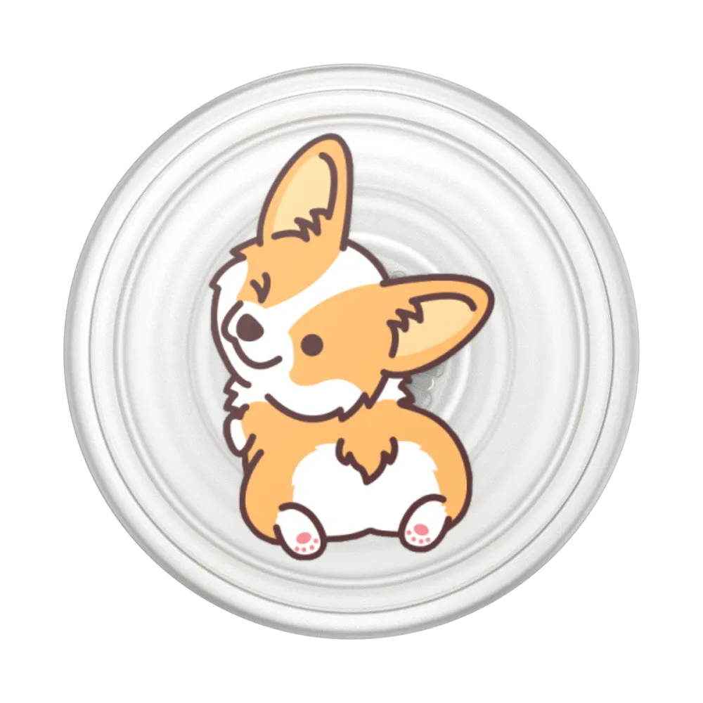 PlantCore Translucent Cheeky Corgi — Adhesive PopGrip