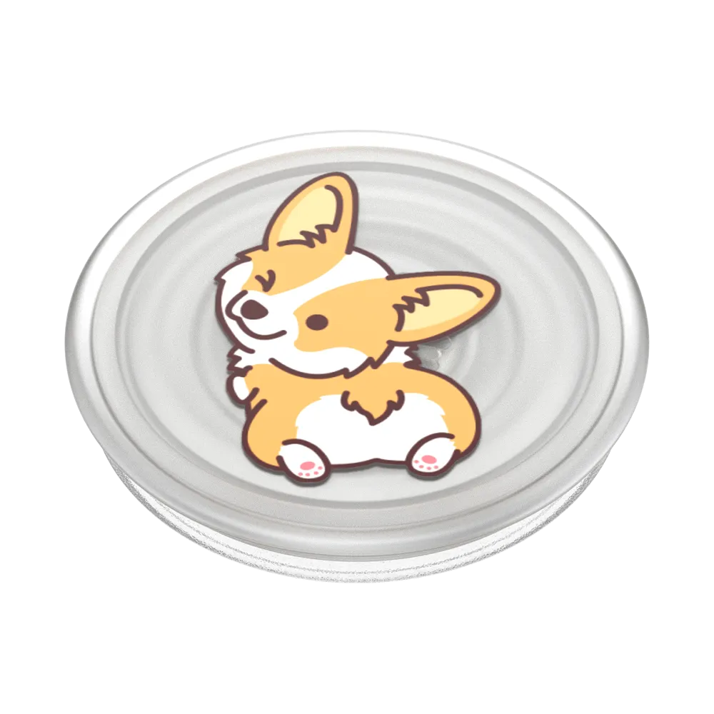 PlantCore Translucent Cheeky Corgi — Adhesive PopGrip