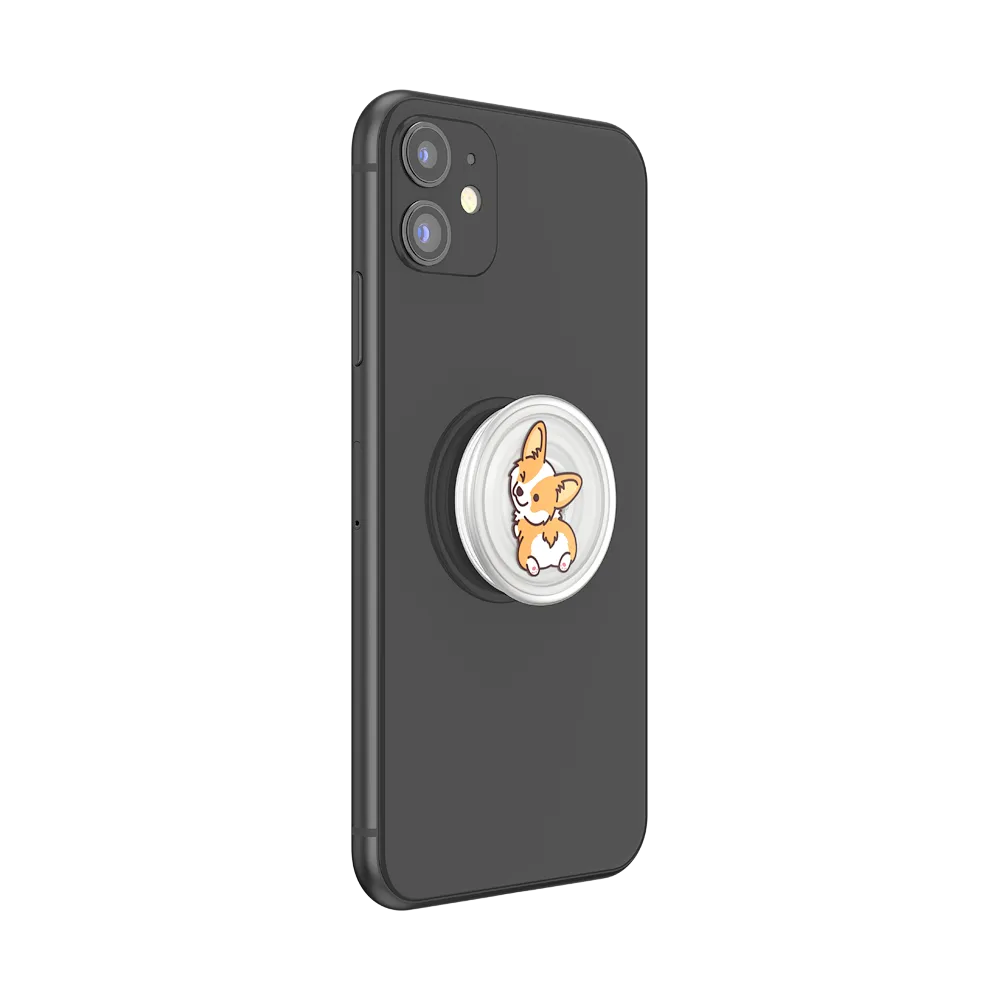 PlantCore Translucent Cheeky Corgi — Adhesive PopGrip