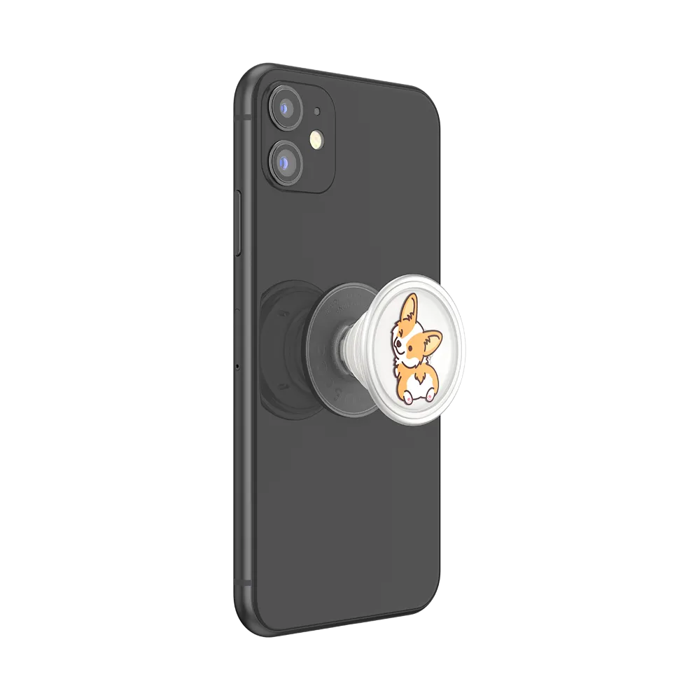 PlantCore Translucent Cheeky Corgi — Adhesive PopGrip
