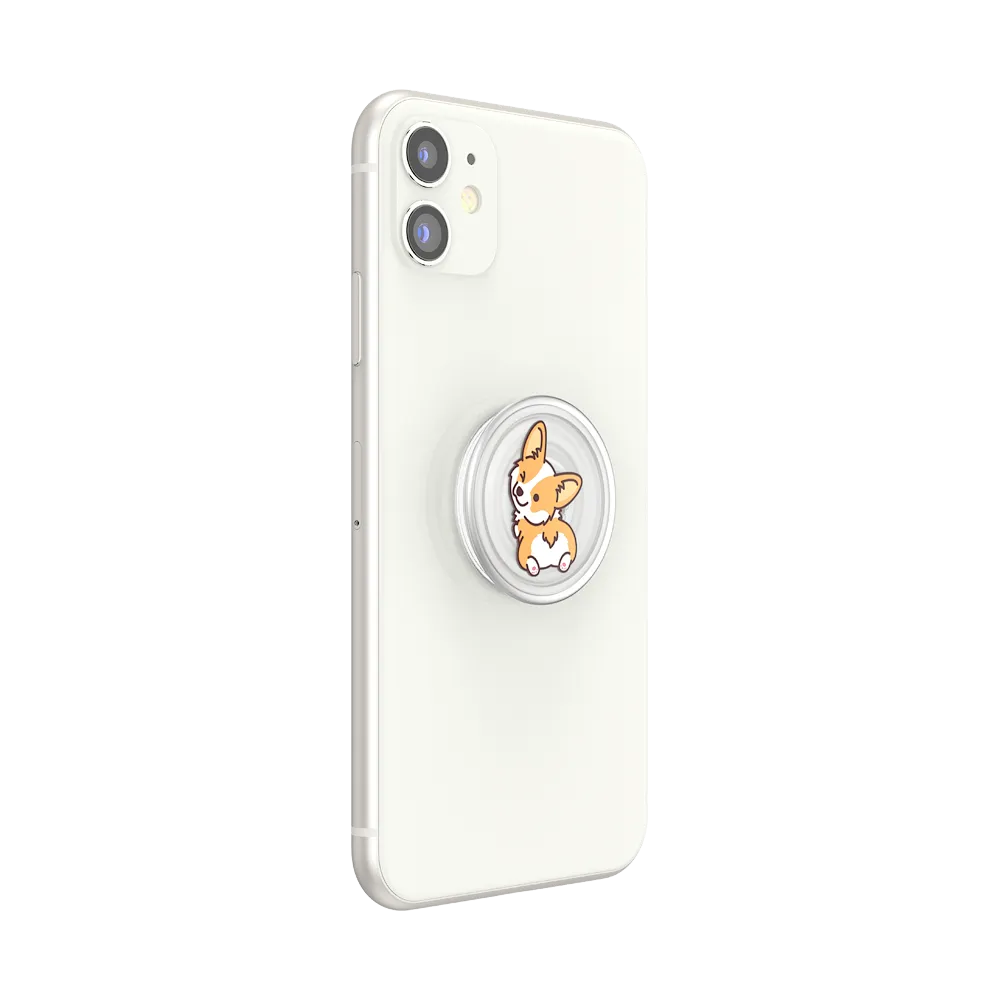 PlantCore Translucent Cheeky Corgi — Adhesive PopGrip