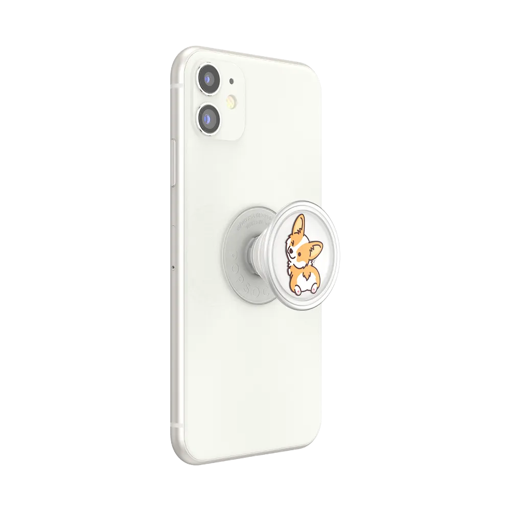 PlantCore Translucent Cheeky Corgi — Adhesive PopGrip