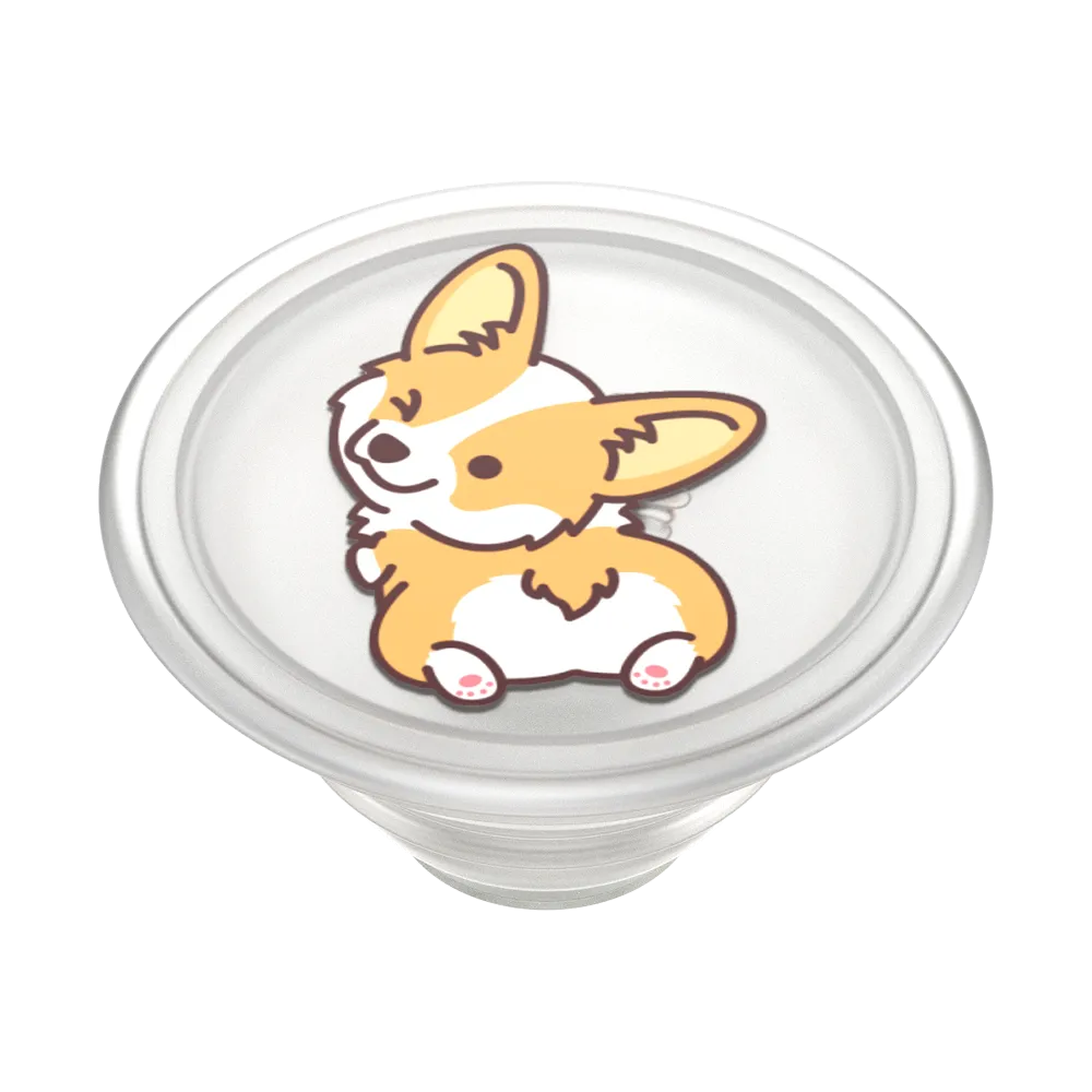 PlantCore Translucent Cheeky Corgi — Adhesive PopGrip