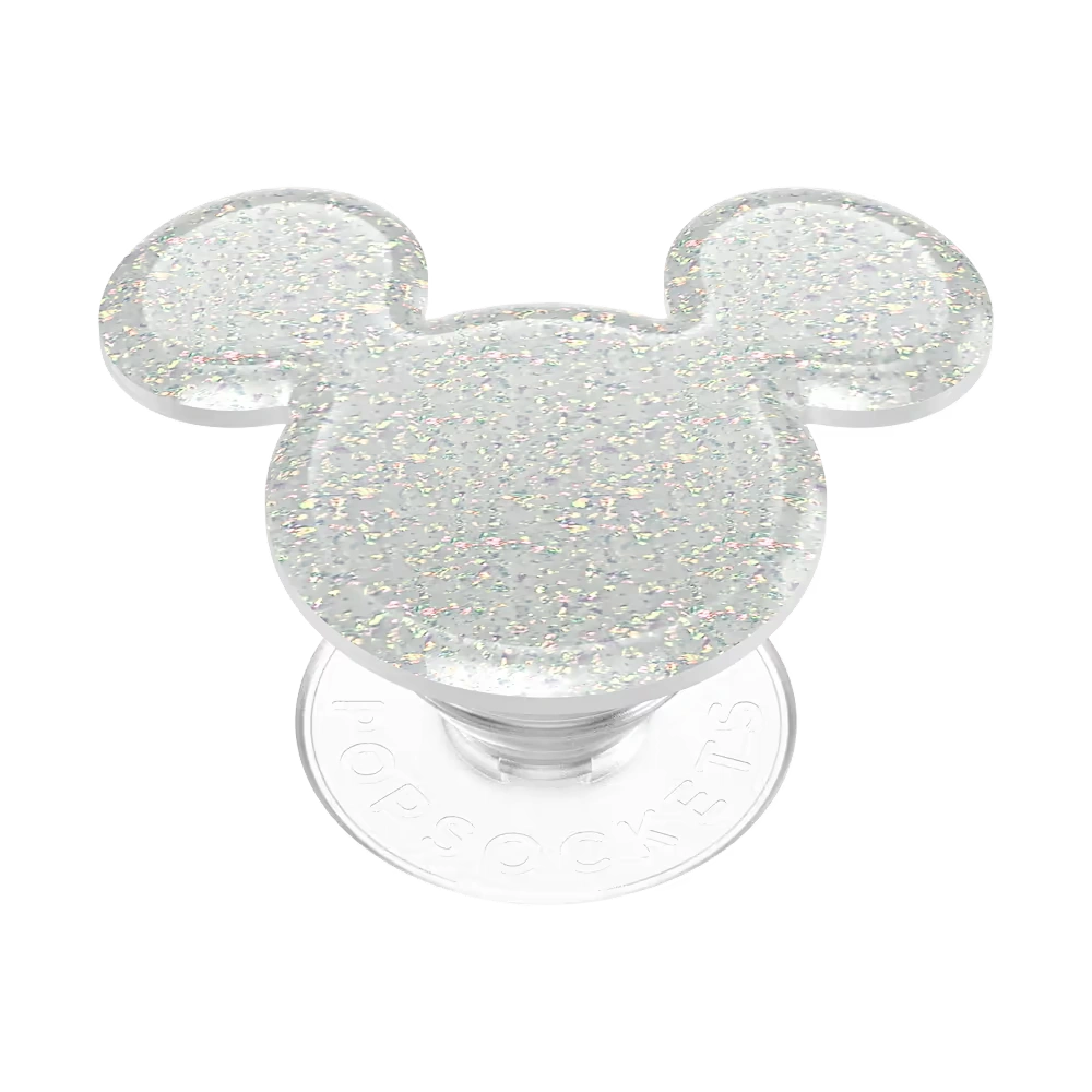 Earridescent White Glitter Mickey Mouse — Adhesive PopGrip