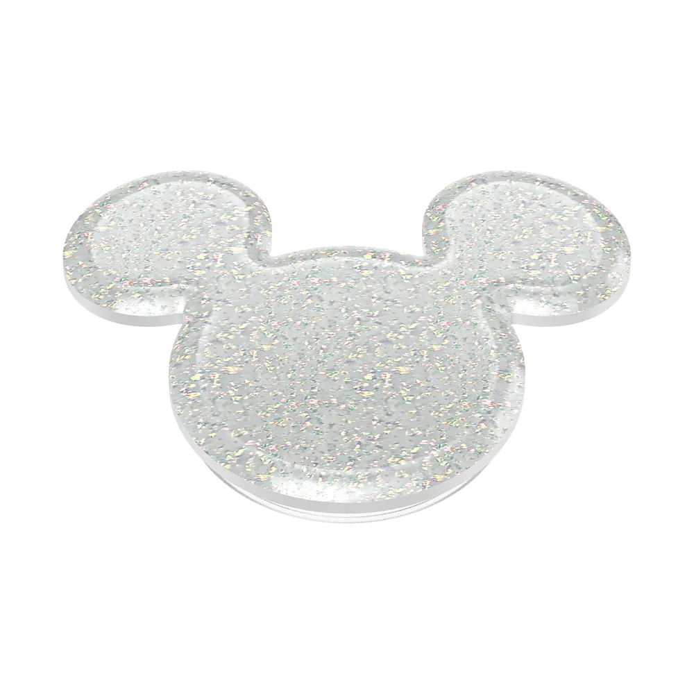 Earridescent White Glitter Mickey Mouse — Adhesive PopGrip 3 Earridescent White Glitter Mickey Mouse — Adhesive PopGrip