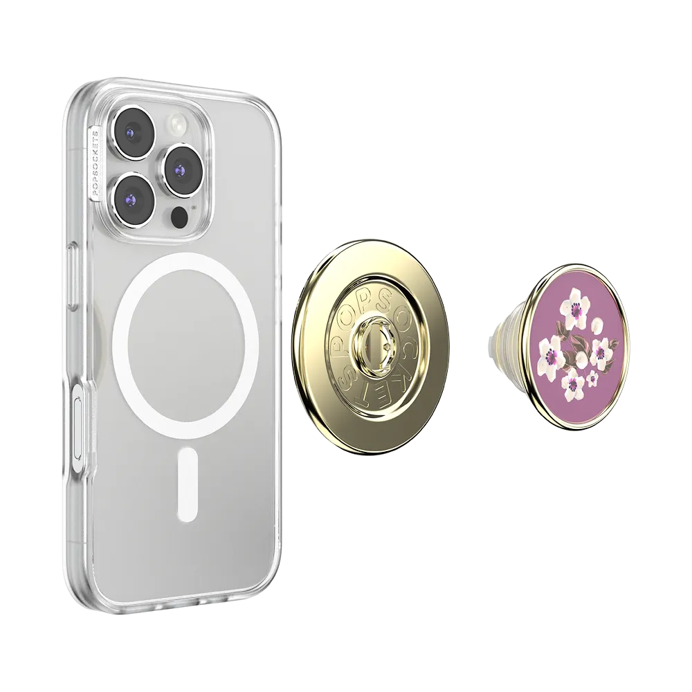 Enamel Floral Mauve — MagSafe PopGrip 4 Enamel Floral Mauve — MagSafe PopGrip