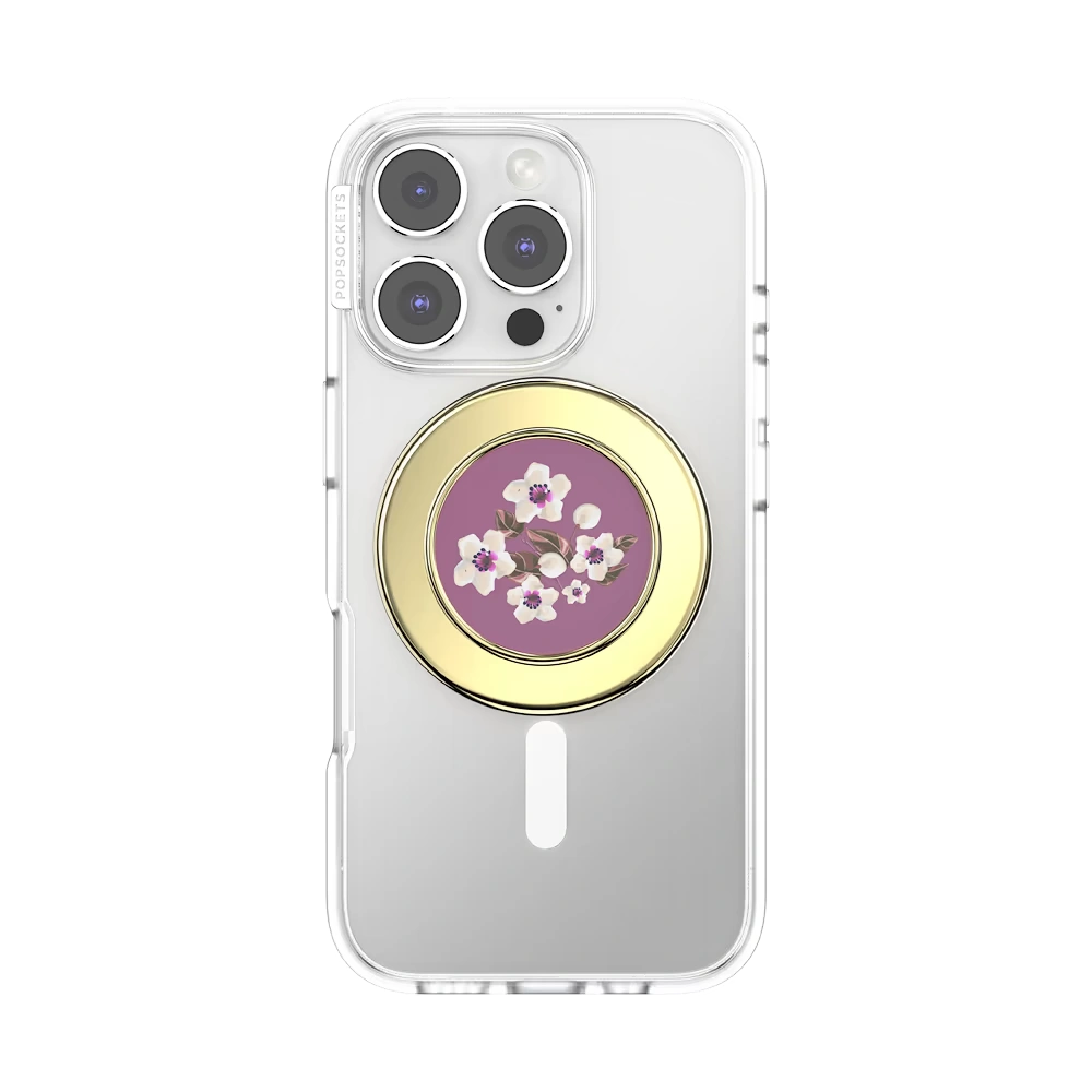 Enamel Floral Mauve — MagSafe PopGrip 5 Enamel Floral Mauve — MagSafe PopGrip