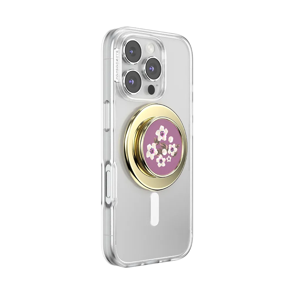 Enamel Floral Mauve — MagSafe PopGrip 6 Enamel Floral Mauve — MagSafe PopGrip