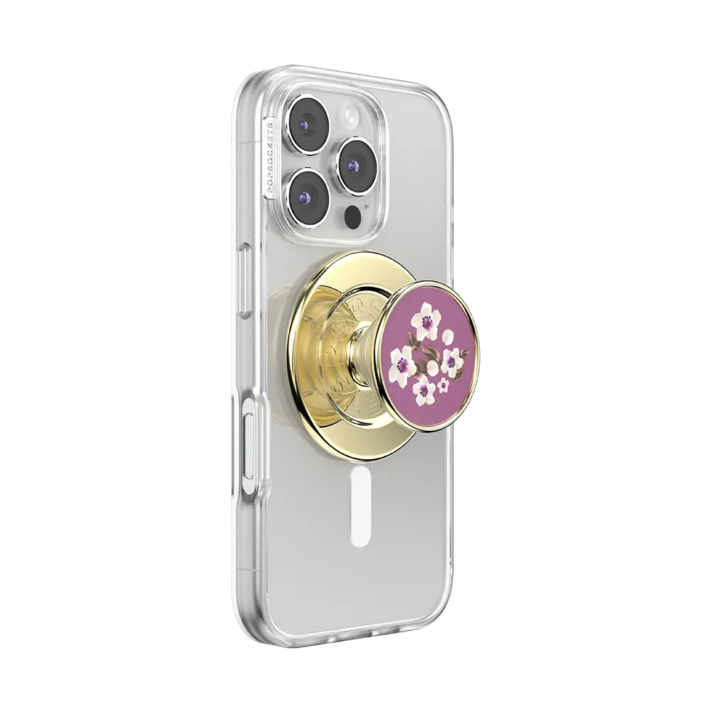 Enamel Floral Mauve — MagSafe PopGrip 7 Enamel Floral Mauve — MagSafe PopGrip