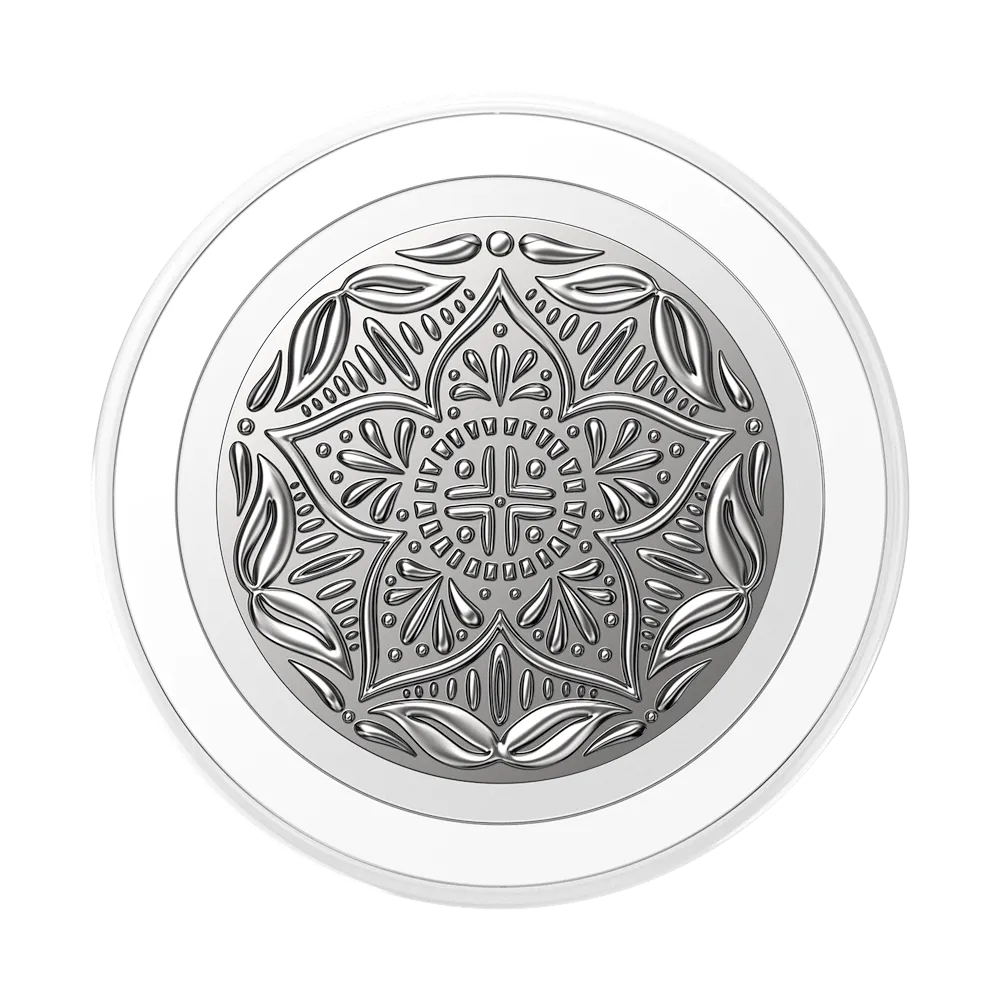 Enamel Silver Mandala — MagSafe PopGrip