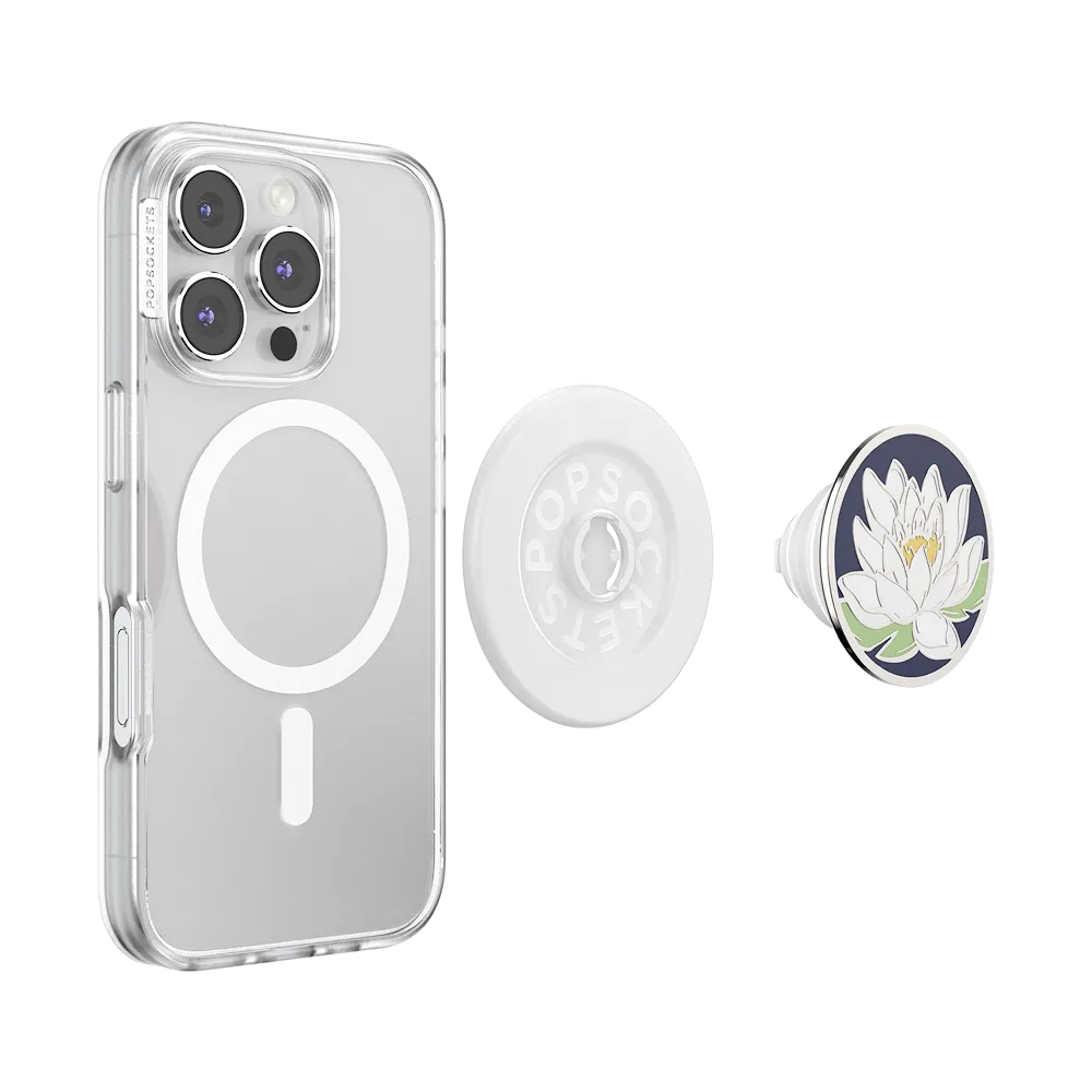 Enamel Water Lily Midnight — MagSafe PopGrip 6 Enamel Water Lily Midnight — MagSafe PopGrip