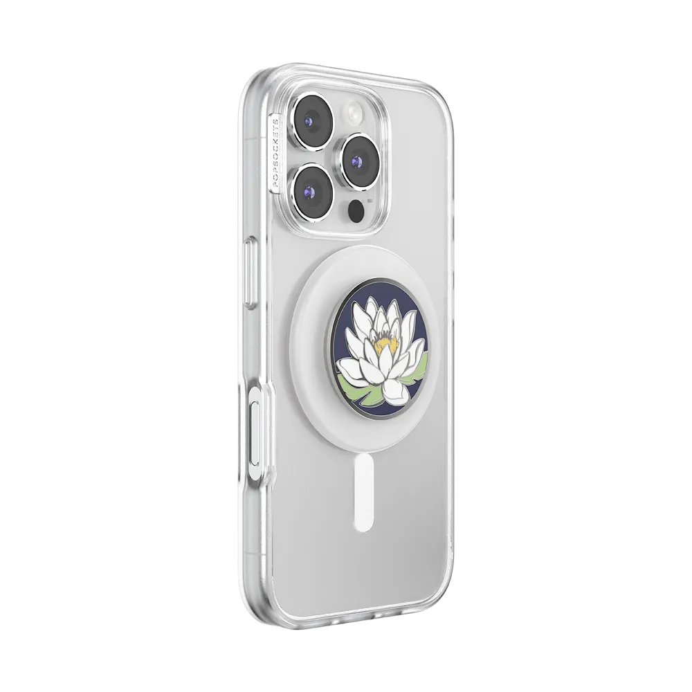 Enamel Water Lily Midnight — MagSafe PopGrip 7 Enamel Water Lily Midnight — MagSafe PopGrip