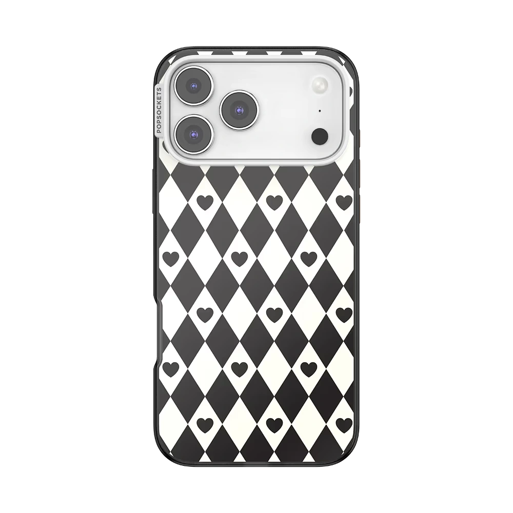 Harlequin Hearts Black — iPhone 17 Pro Max MagSafe Case