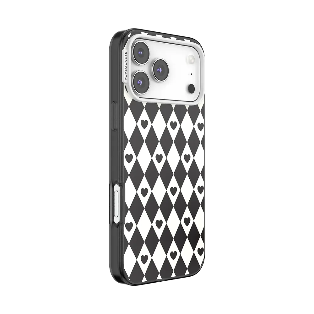 Harlequin Hearts Black — iPhone 17 Pro Max MagSafe Case