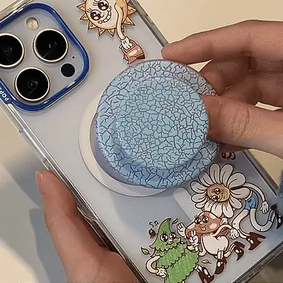 Crackle Reef Printed Sugar Plum — MagSafe PopGrip