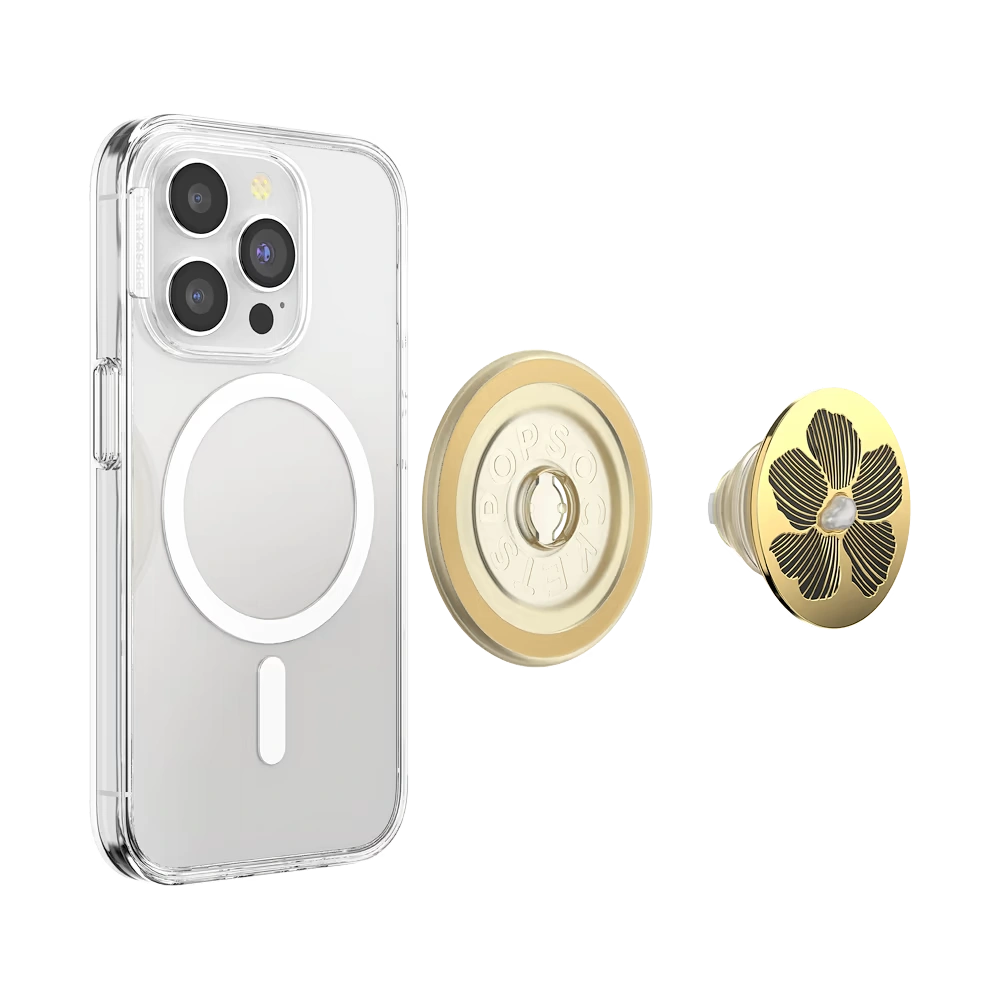 Enamel Mae Flower with Pearl — MagSafe PopGrip