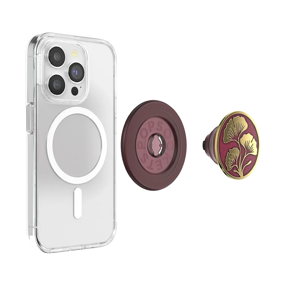 Enamel Ginkgo Oxblood — MagSafe PopGrip