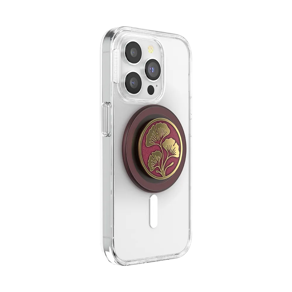 Enamel Ginkgo Oxblood — MagSafe PopGrip