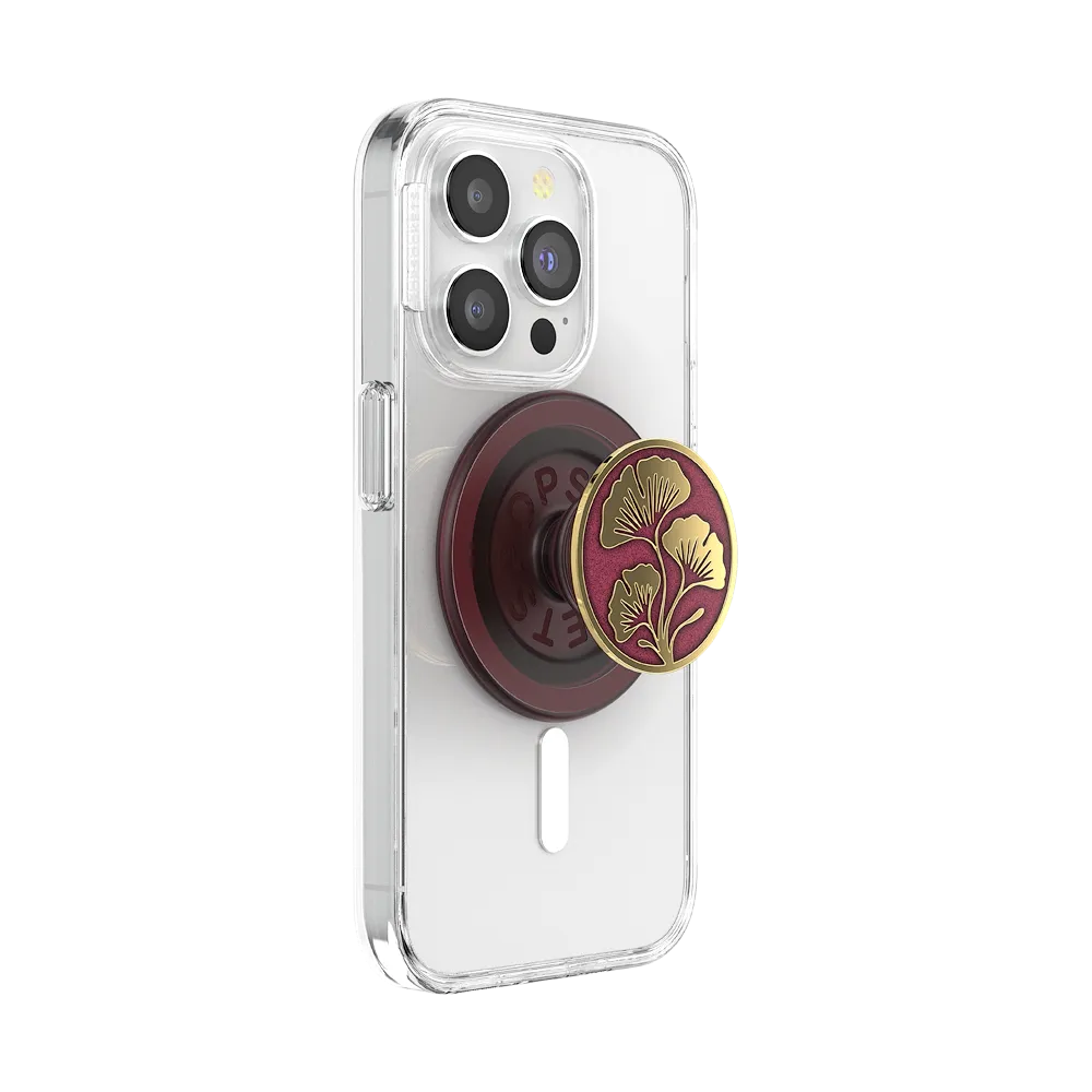 Enamel Ginkgo Oxblood — MagSafe PopGrip